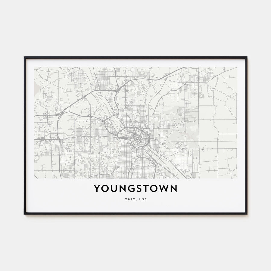 Youngstown Map Landscape Poster