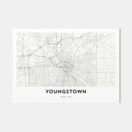 Youngstown Map Landscape Poster
