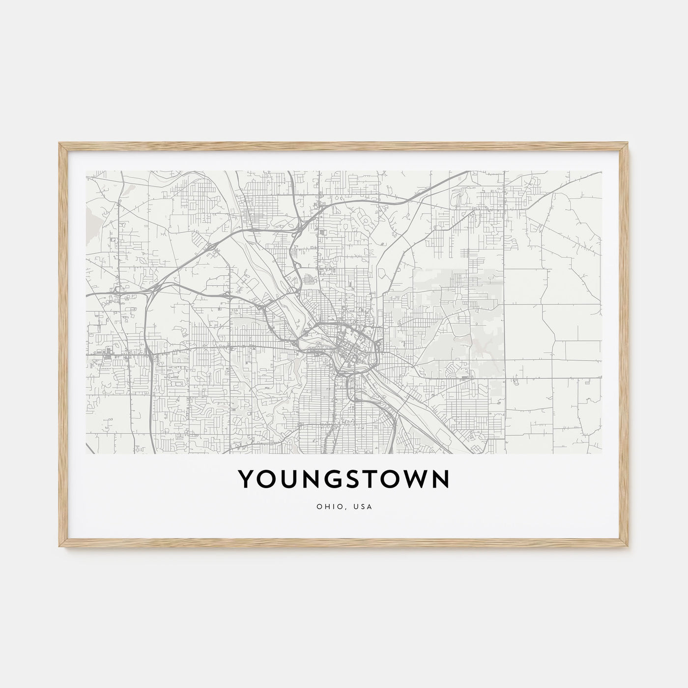 Youngstown Map Landscape Poster