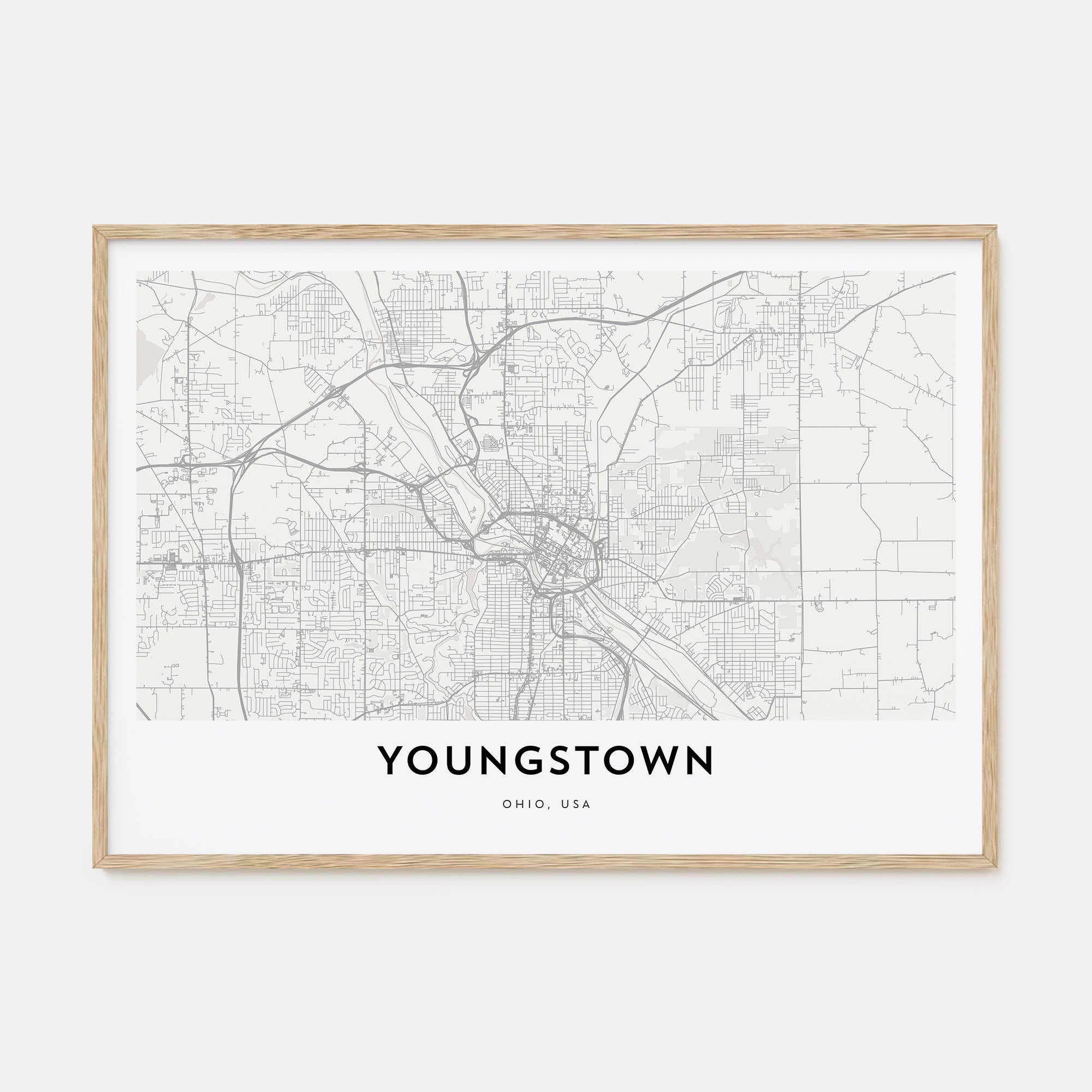 Youngstown Map Landscape Poster