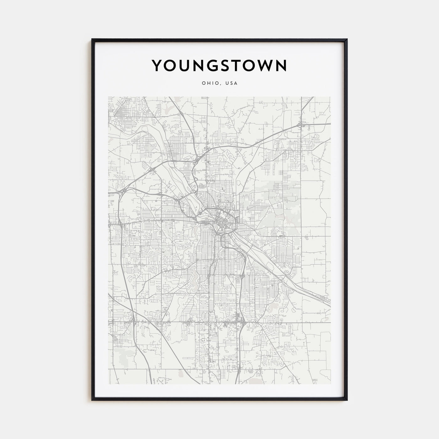 Youngstown Map Portrait Poster