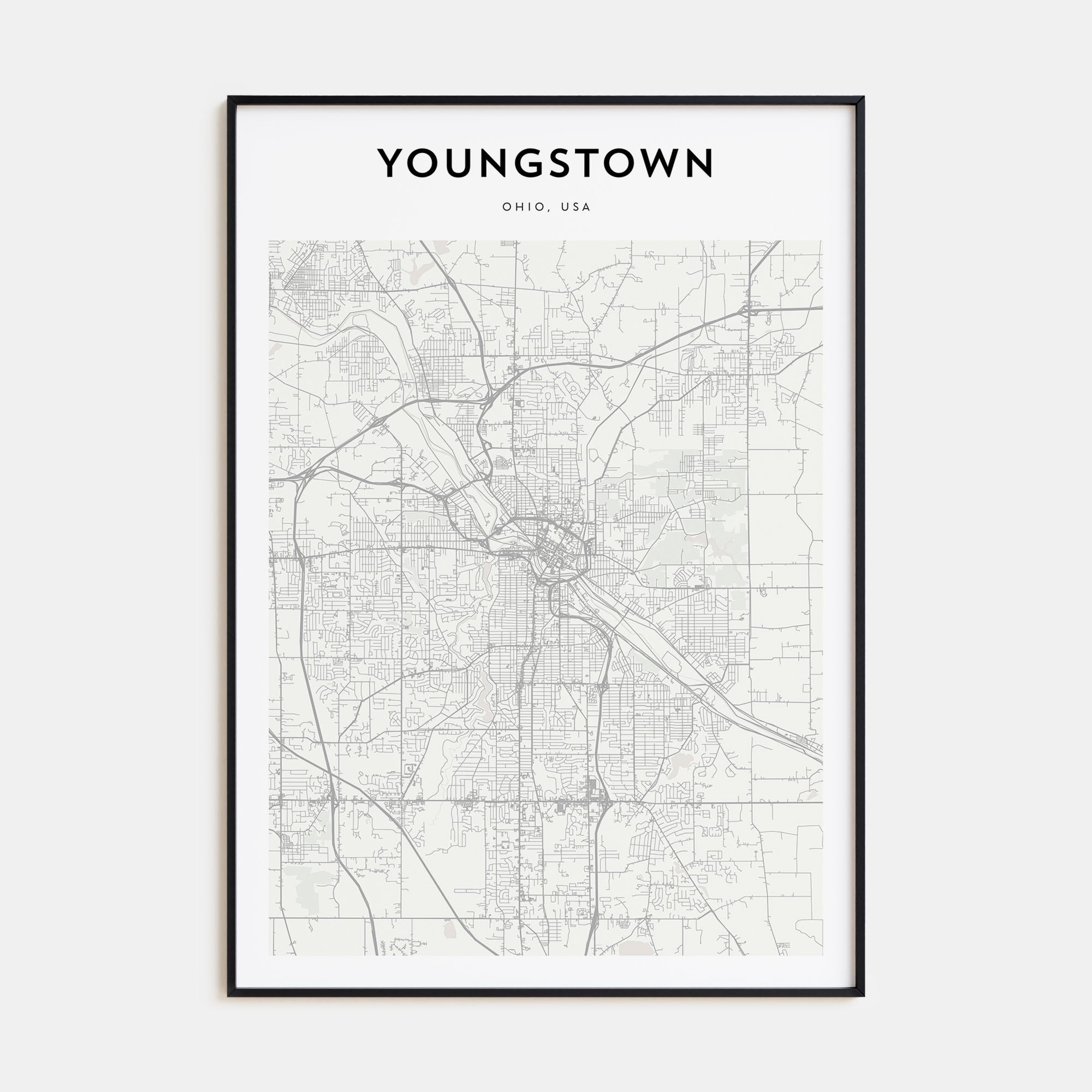 Youngstown Map Portrait Poster