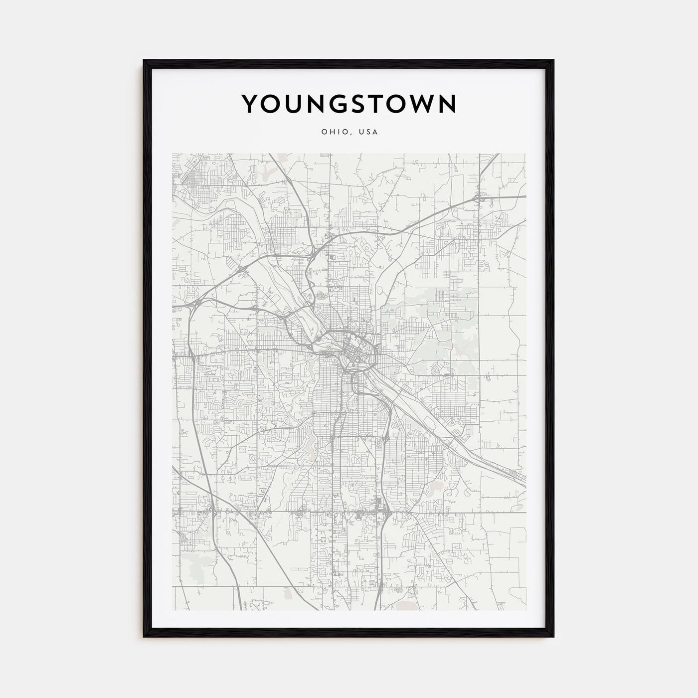 Youngstown Map Portrait Poster