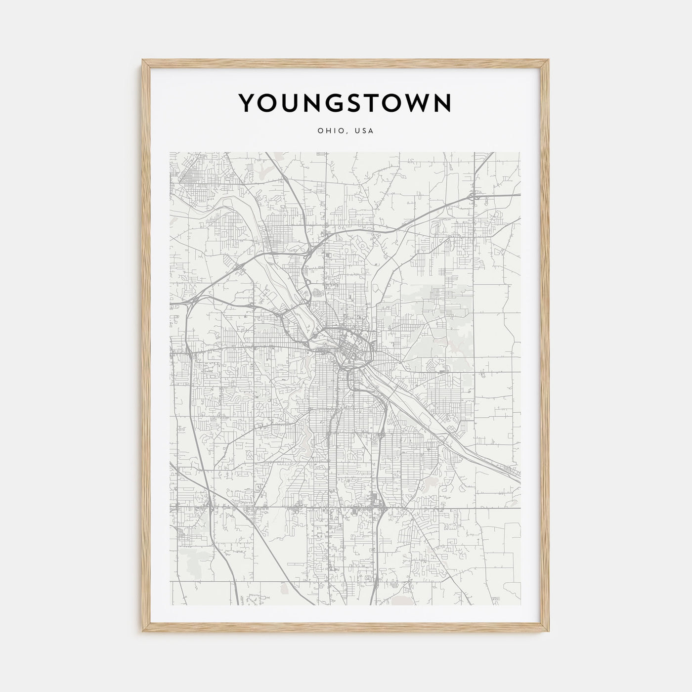 Youngstown Map Portrait Poster