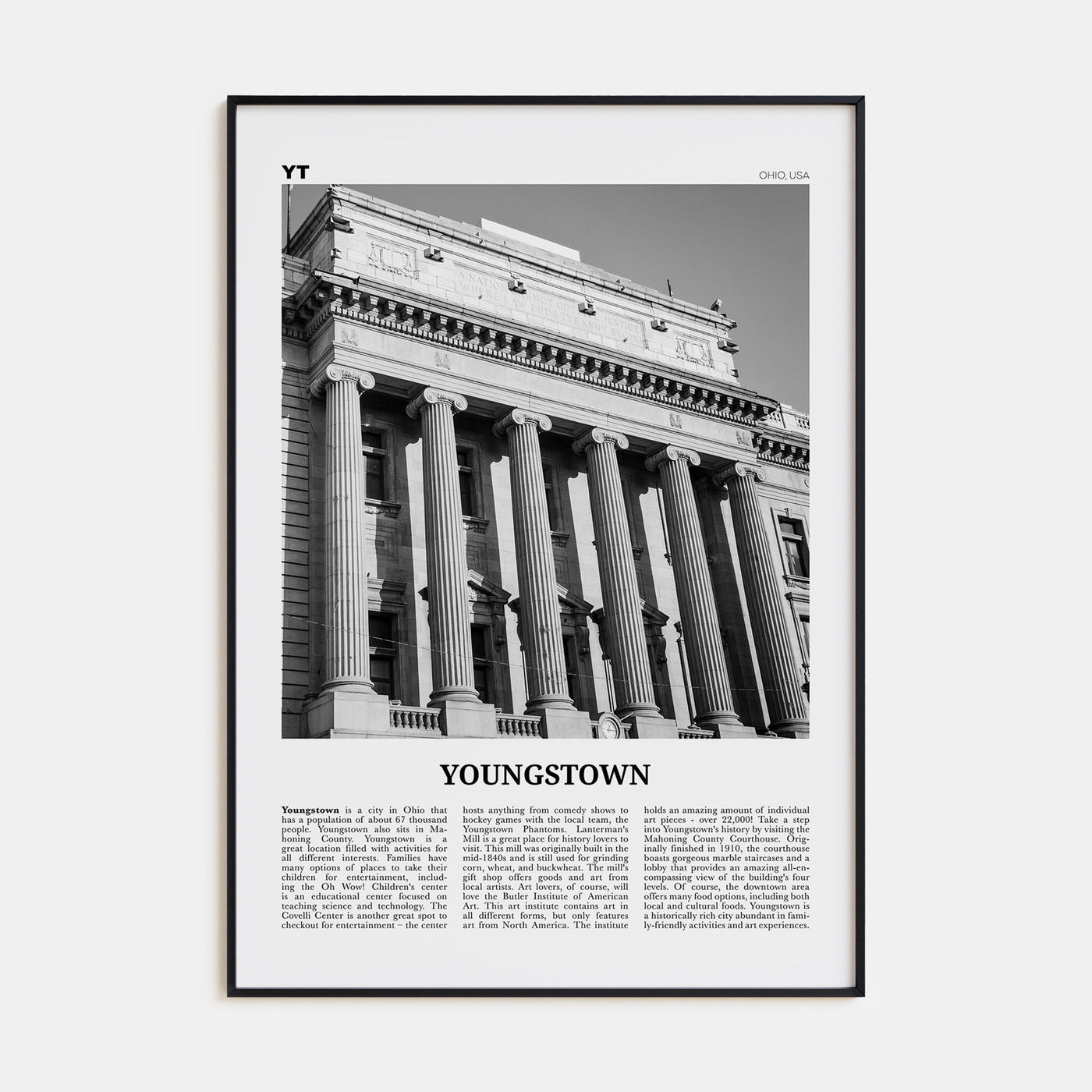 Youngstown Travel B&W Poster