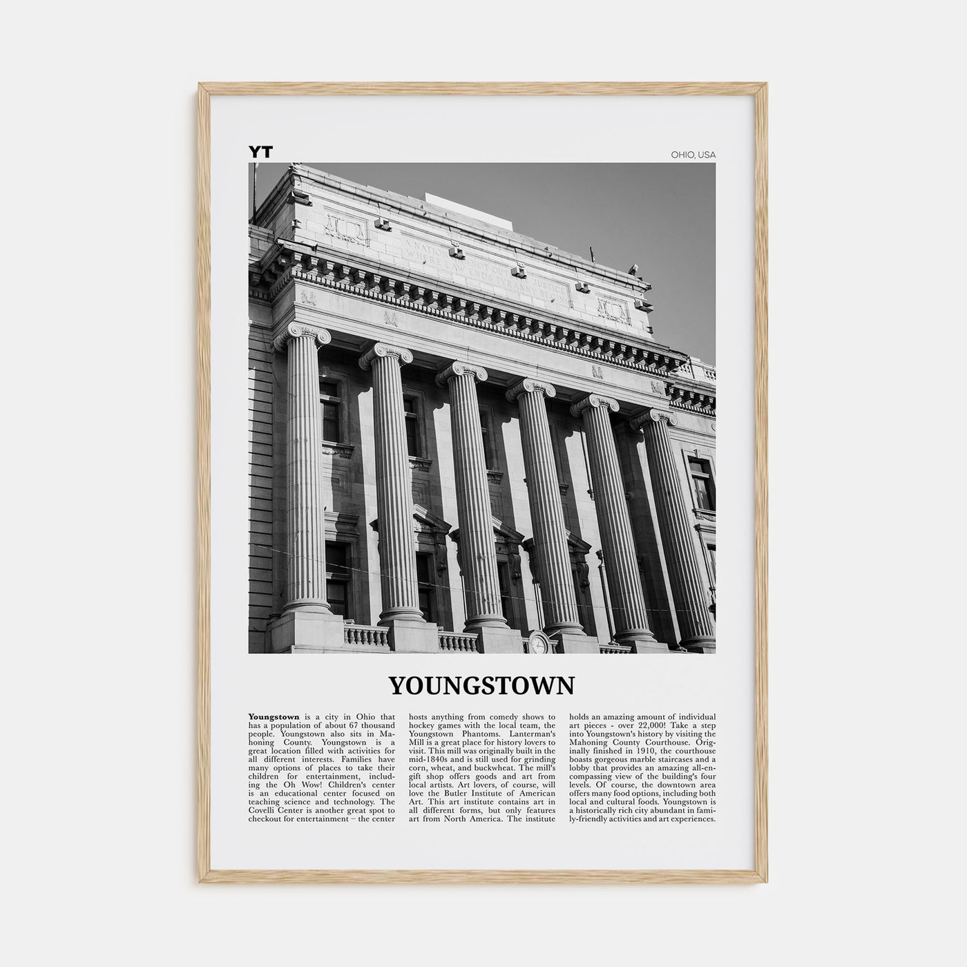 Youngstown Travel B&W Poster