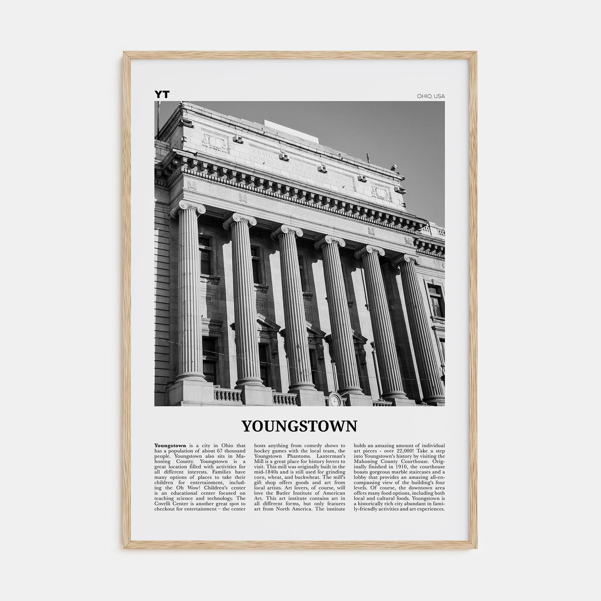 Youngstown Travel B&W Poster