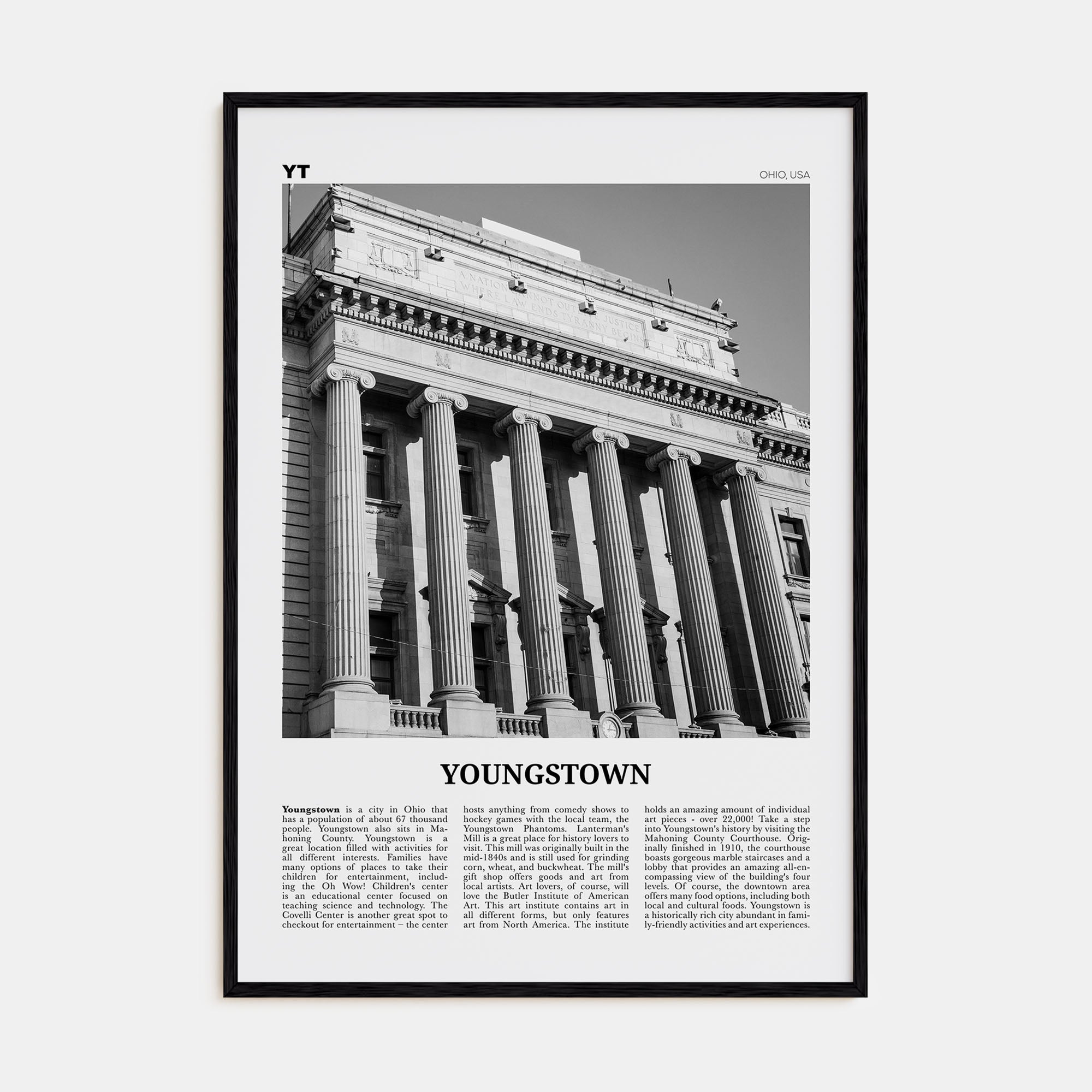 Youngstown Travel B&W Poster