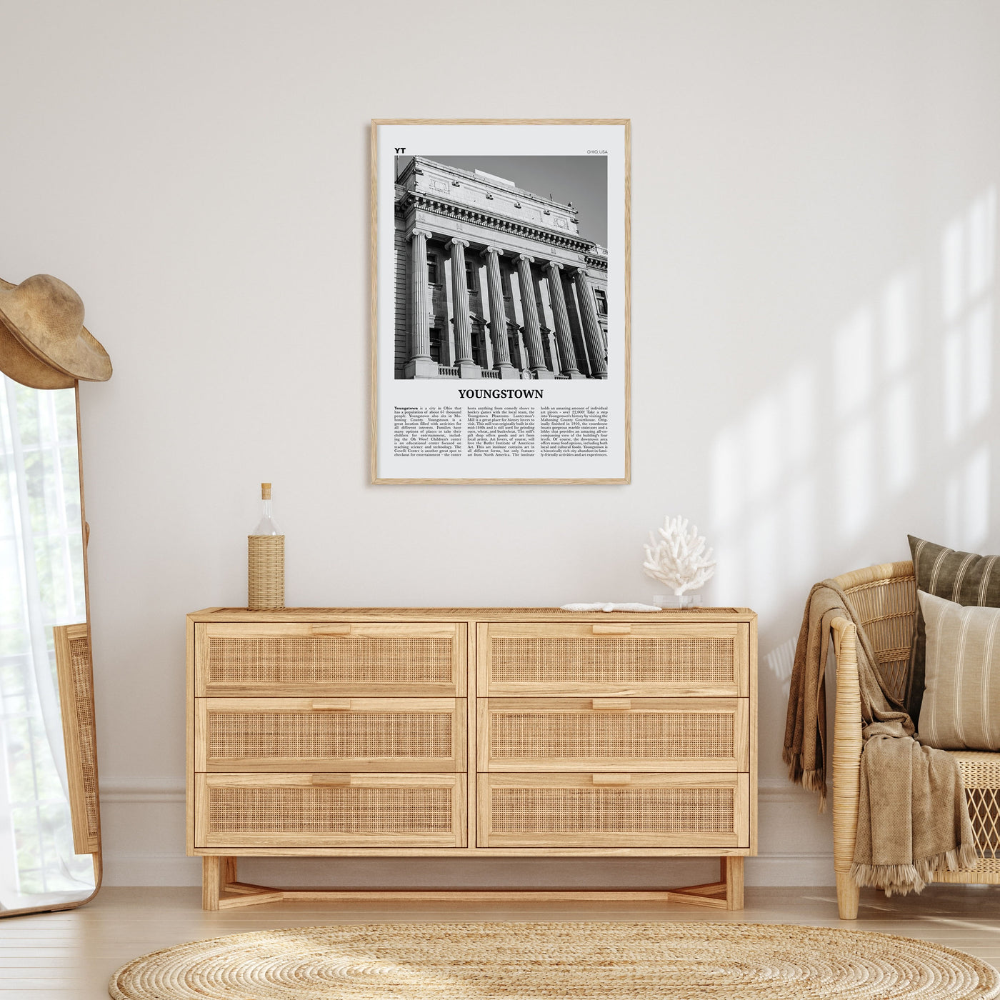 Youngstown Travel B&W Poster