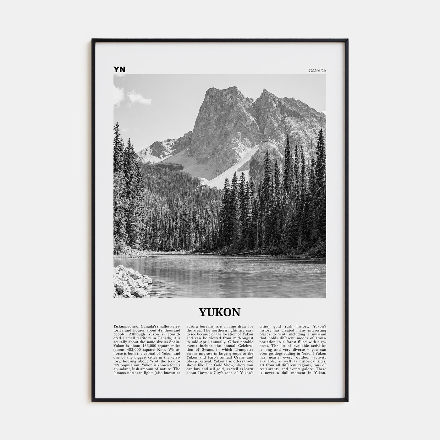 Yukon Travel B&W Poster