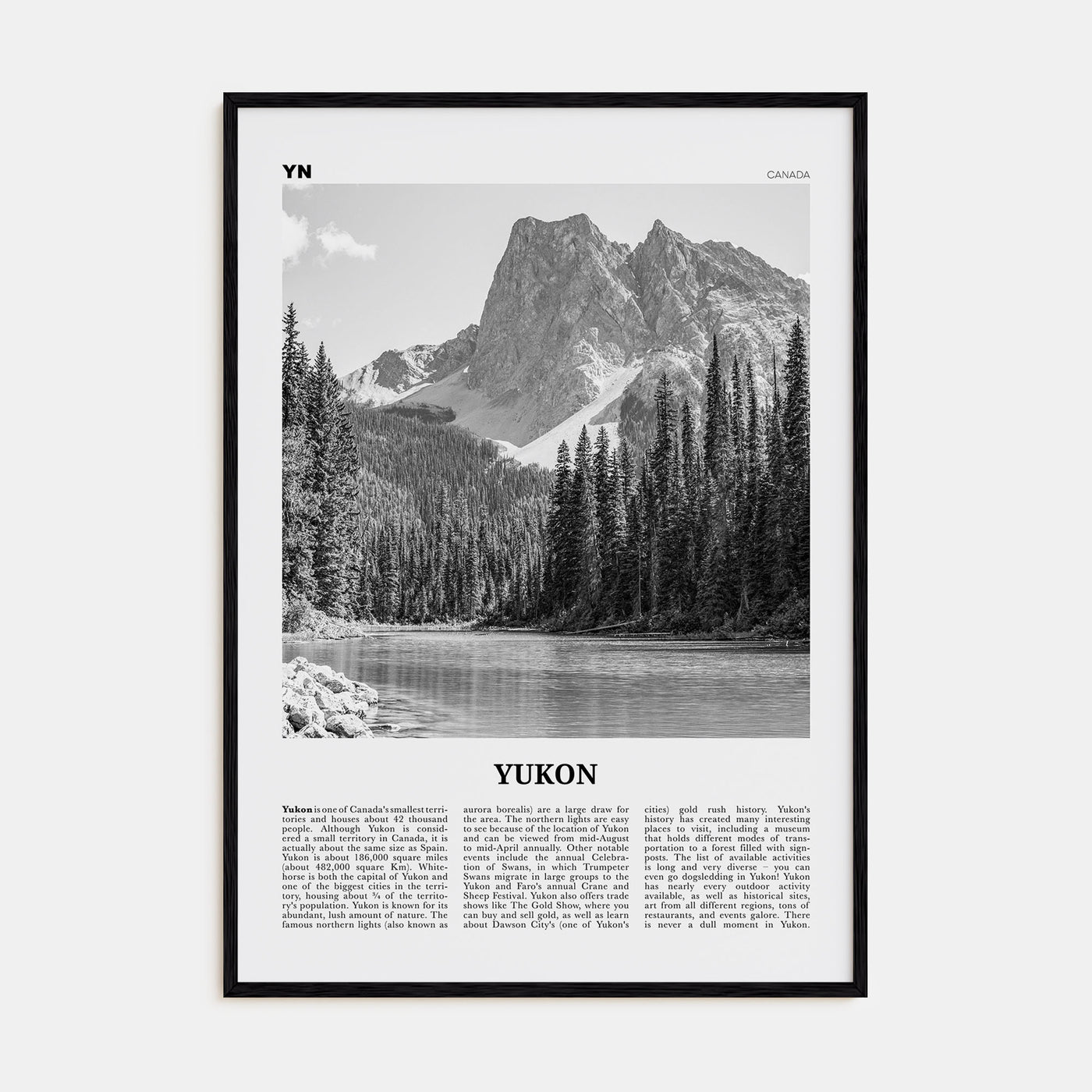 Yukon Travel B&W Poster