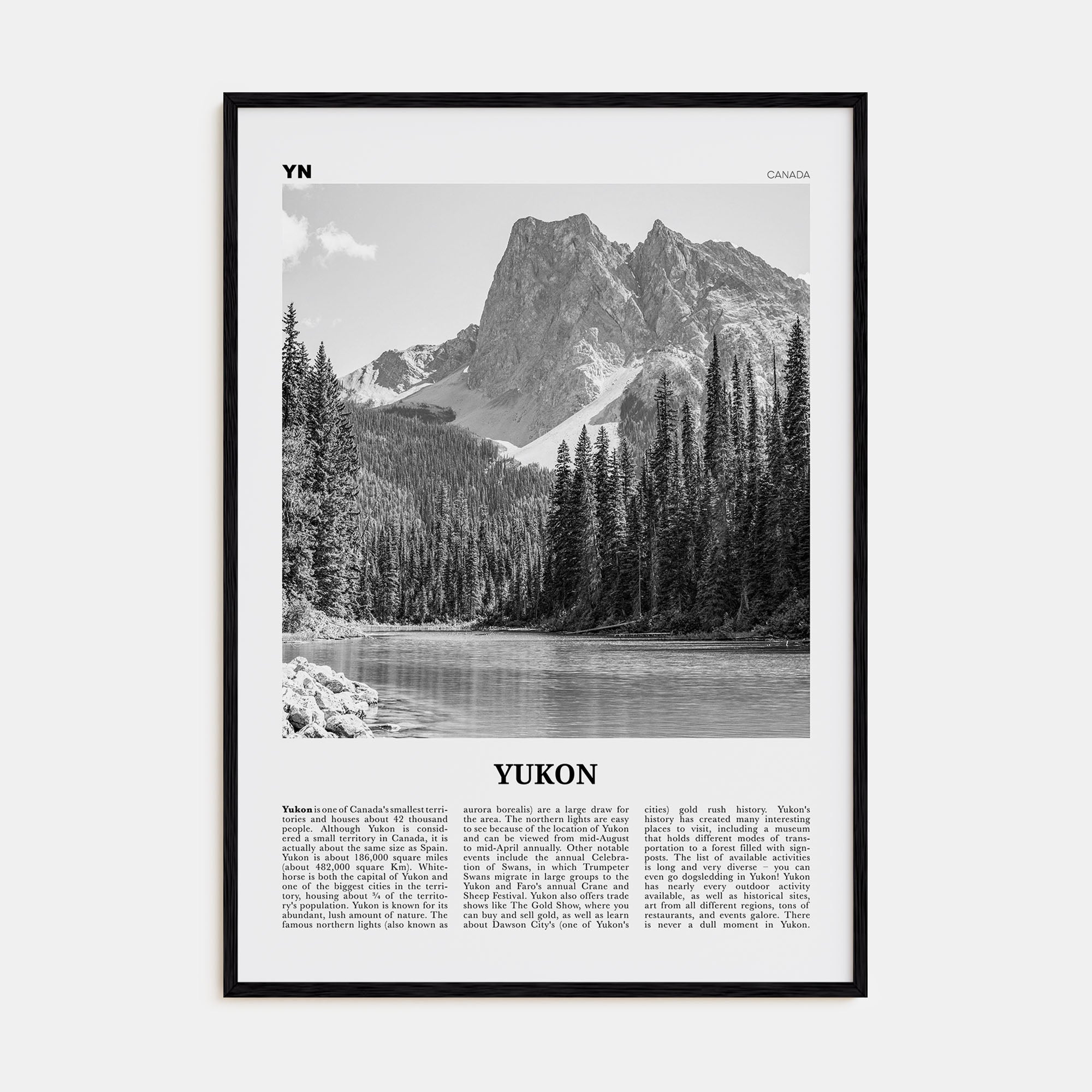 Yukon Travel B&W Poster