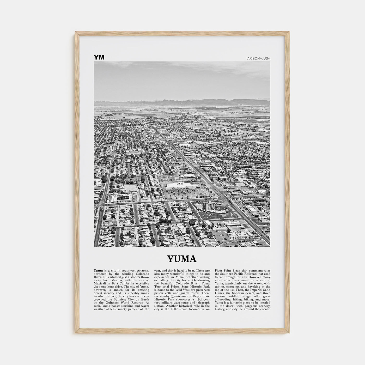 Yuma Travel B&W Poster