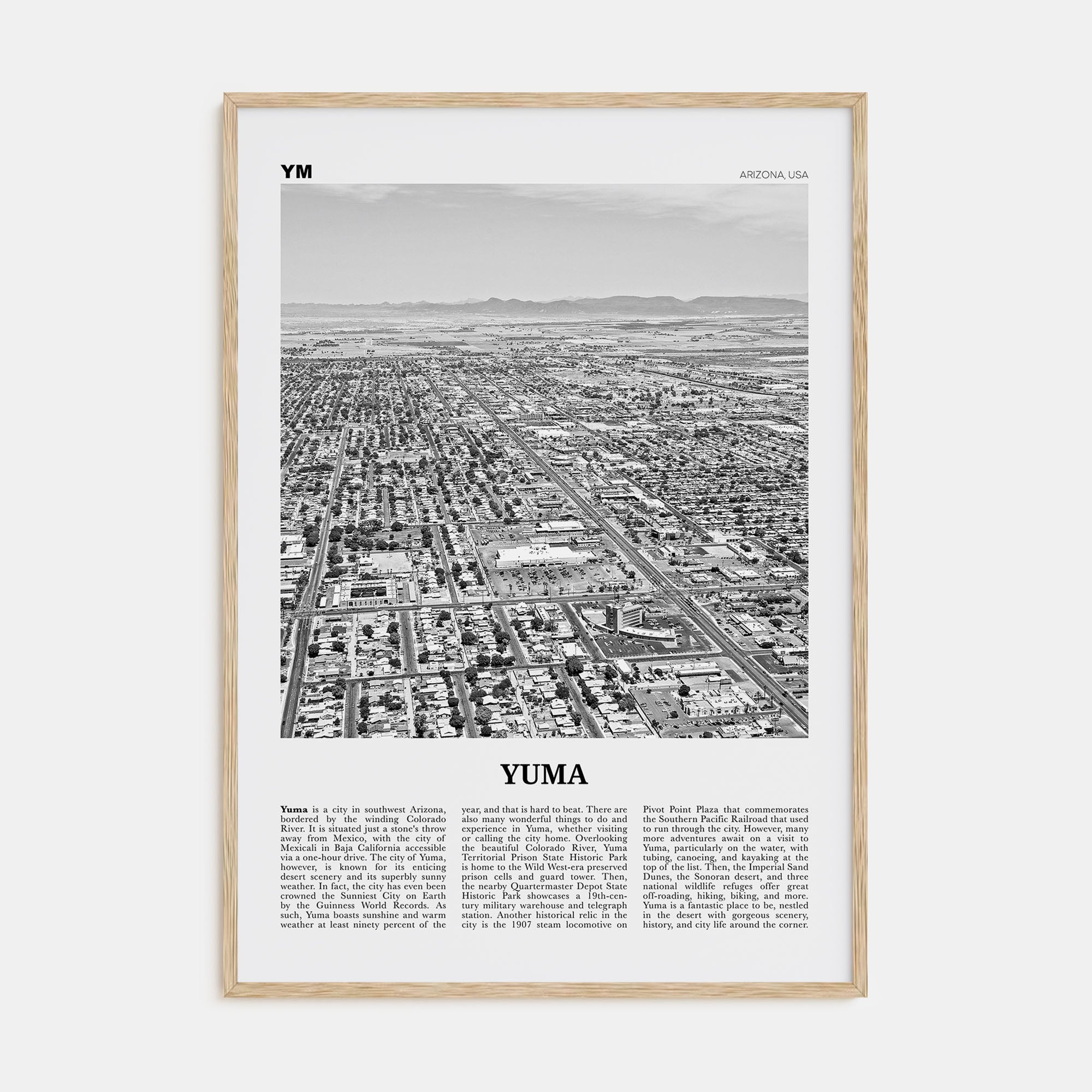 Yuma Travel B&W Poster
