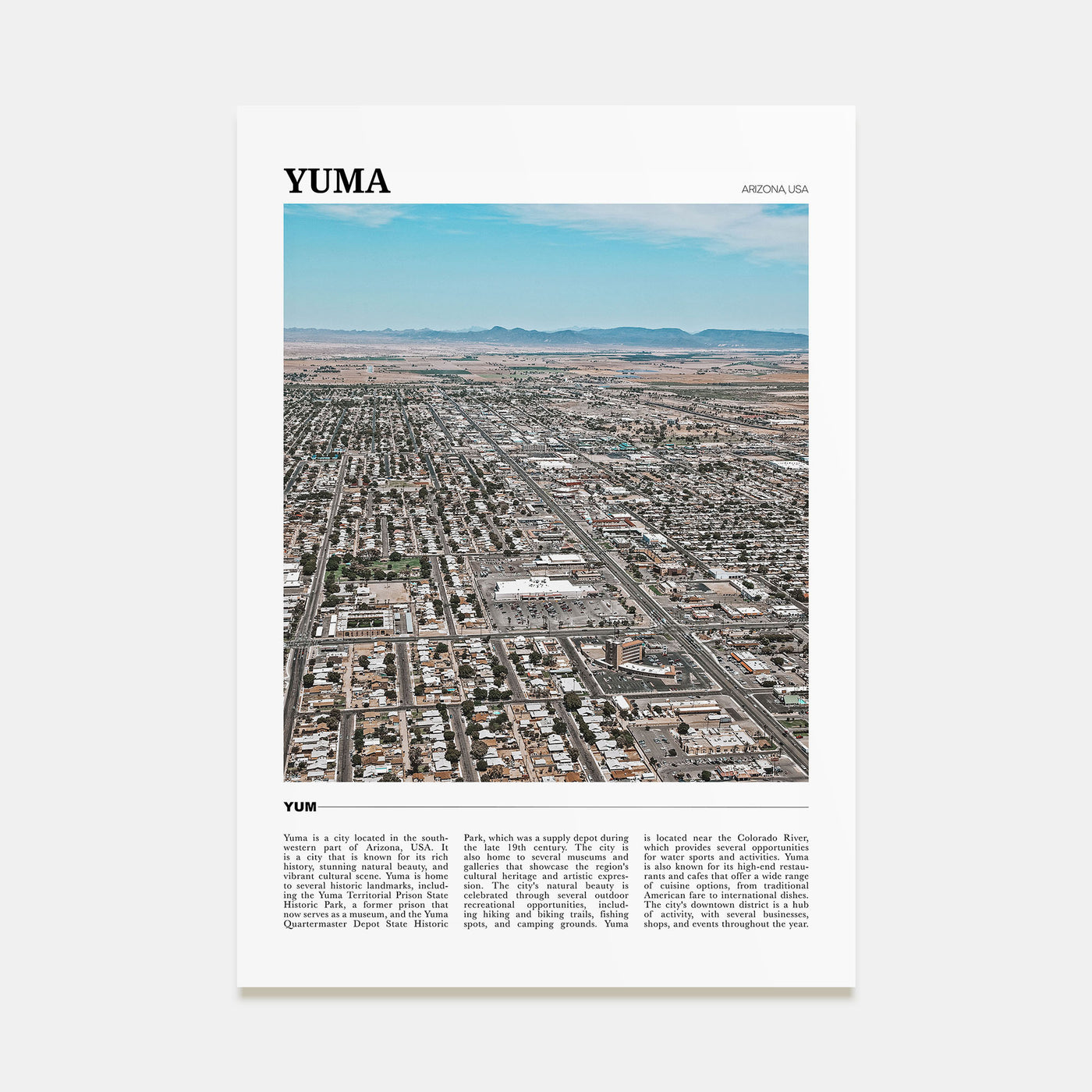Yuma Travel Color Poster
