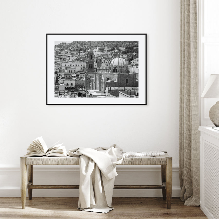 Zacatecas Landscape B&W Poster