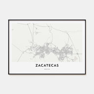 Zacatecas Map Landscape Poster