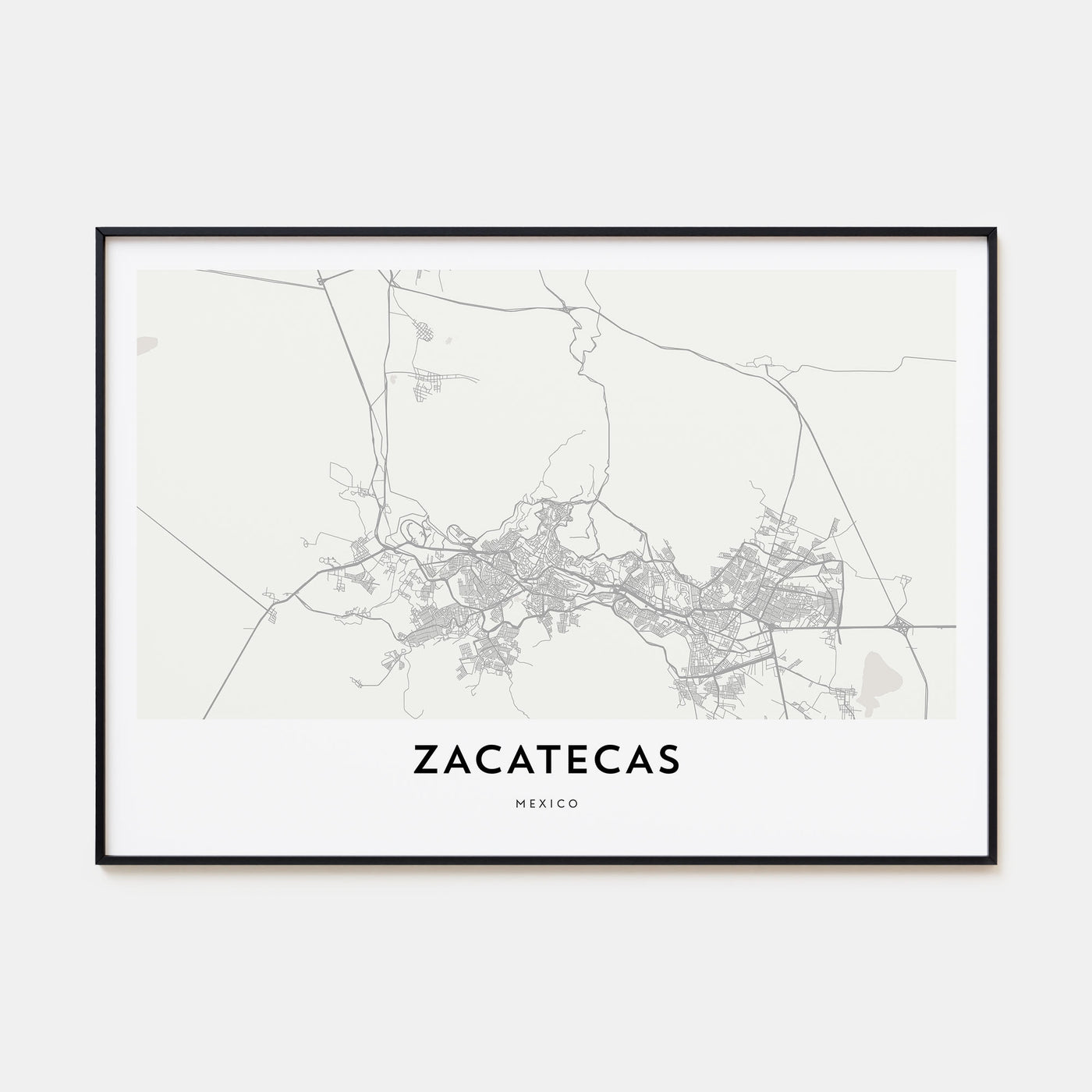 Zacatecas Map Landscape Poster