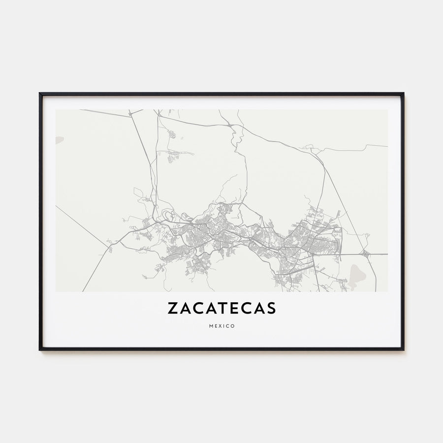 Zacatecas Map Landscape Poster
