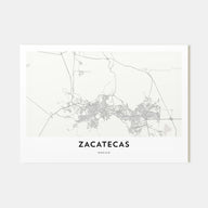Zacatecas Map Landscape Poster
