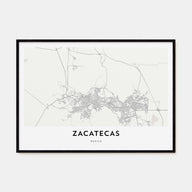 Zacatecas Map Landscape Poster
