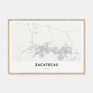 Zacatecas Map Landscape Poster
