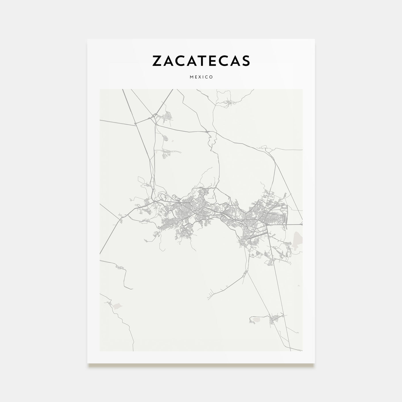 Zacatecas Map Portrait Poster