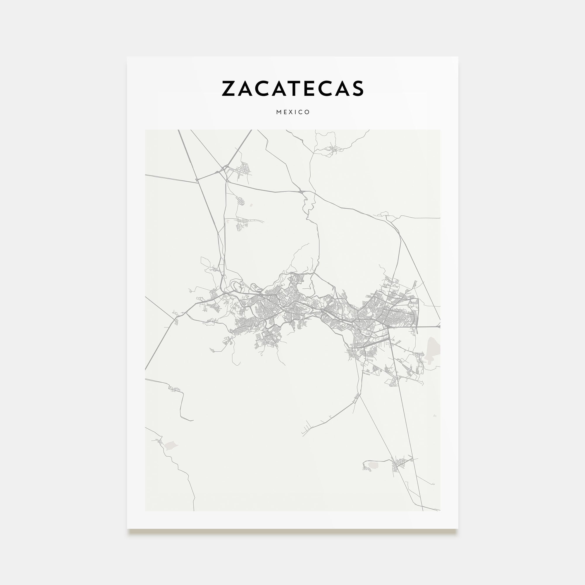 Zacatecas Map Portrait Poster