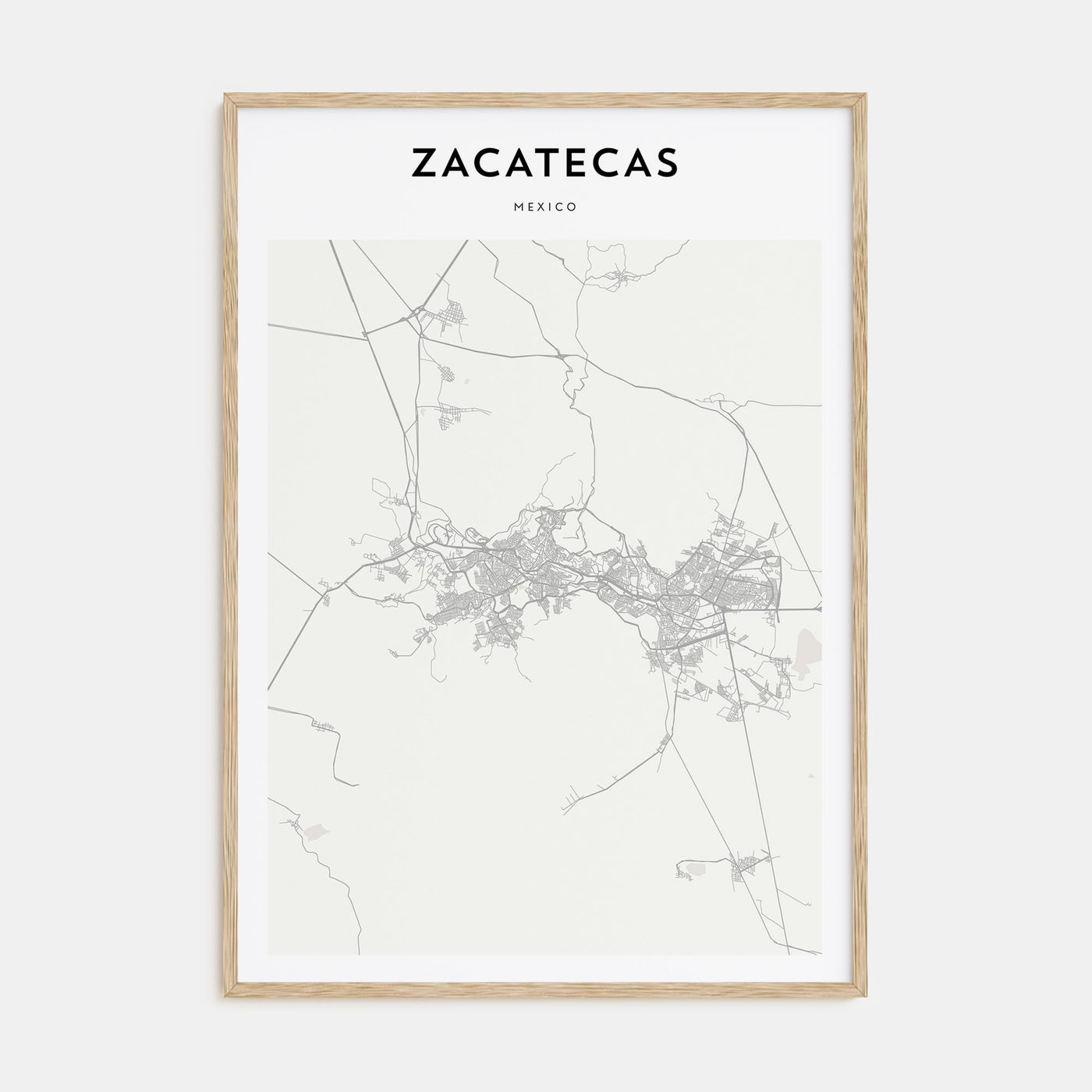 Zacatecas Map Portrait Poster