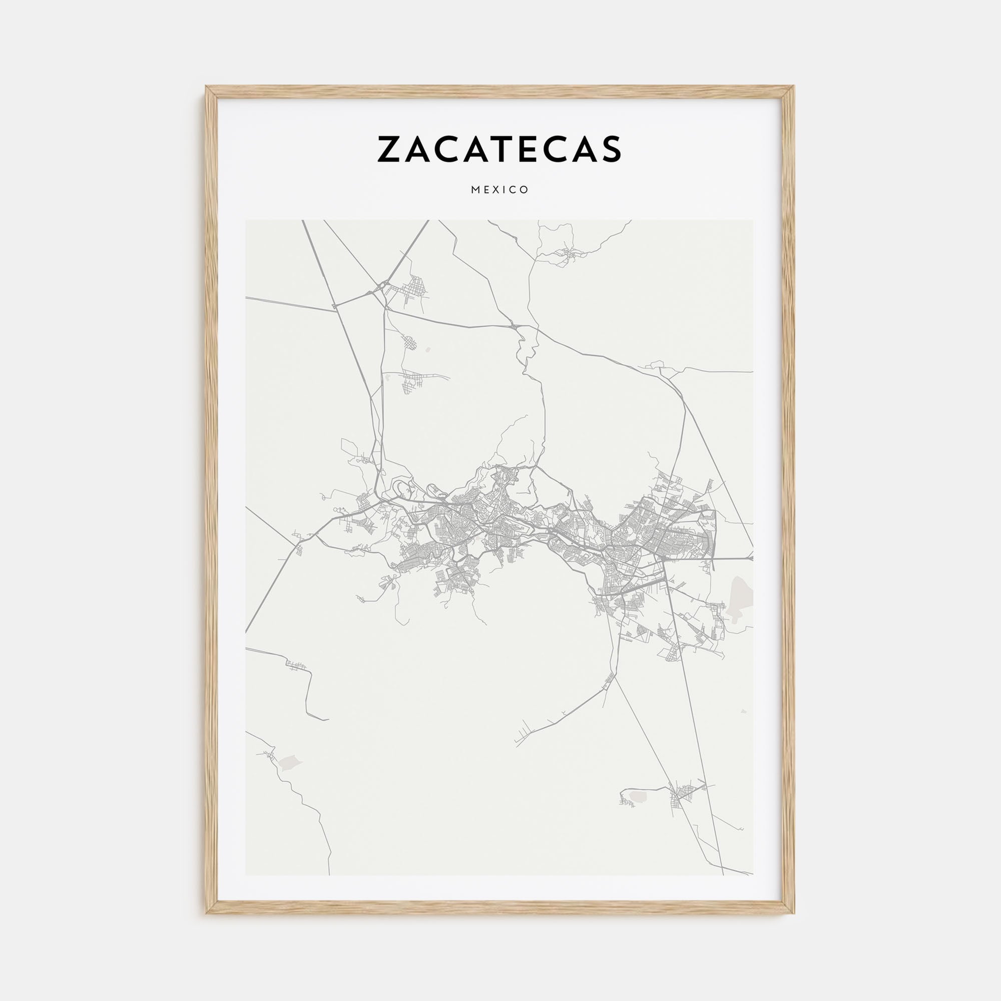 Zacatecas Map Portrait Poster