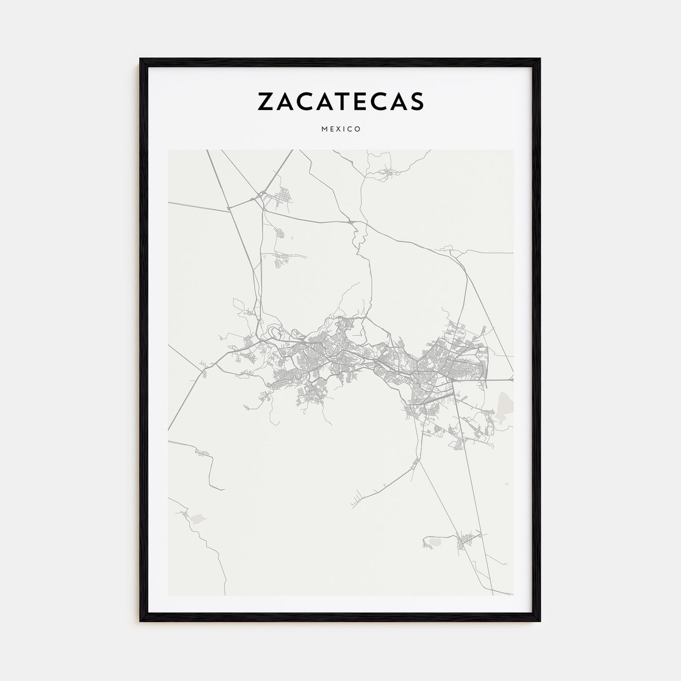 Zacatecas Map Portrait Poster