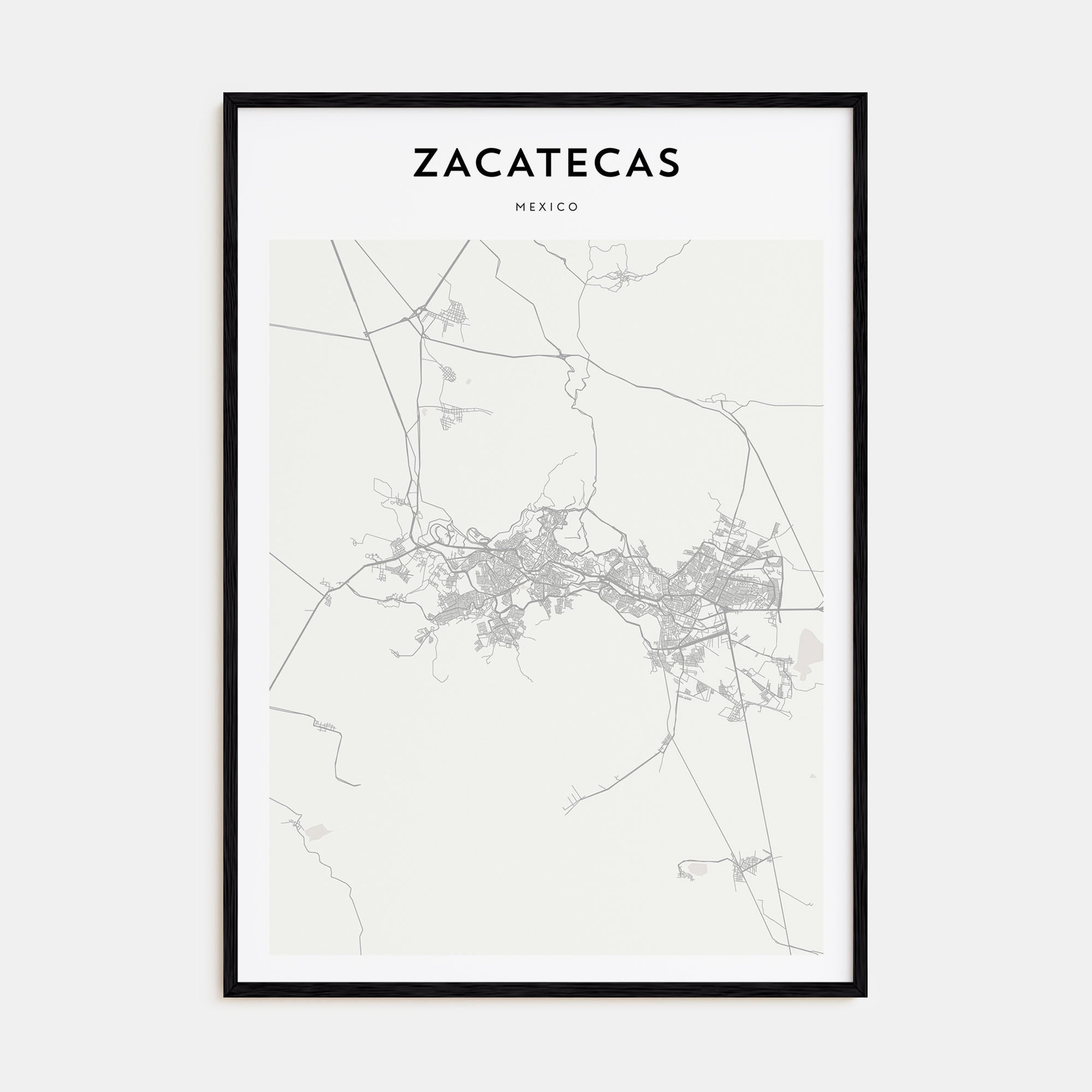Zacatecas Map Portrait Poster