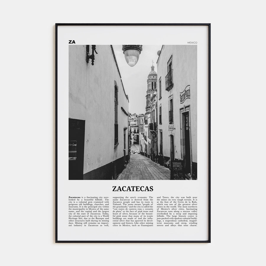 Zacatecas Travel B&W No 1 Poster