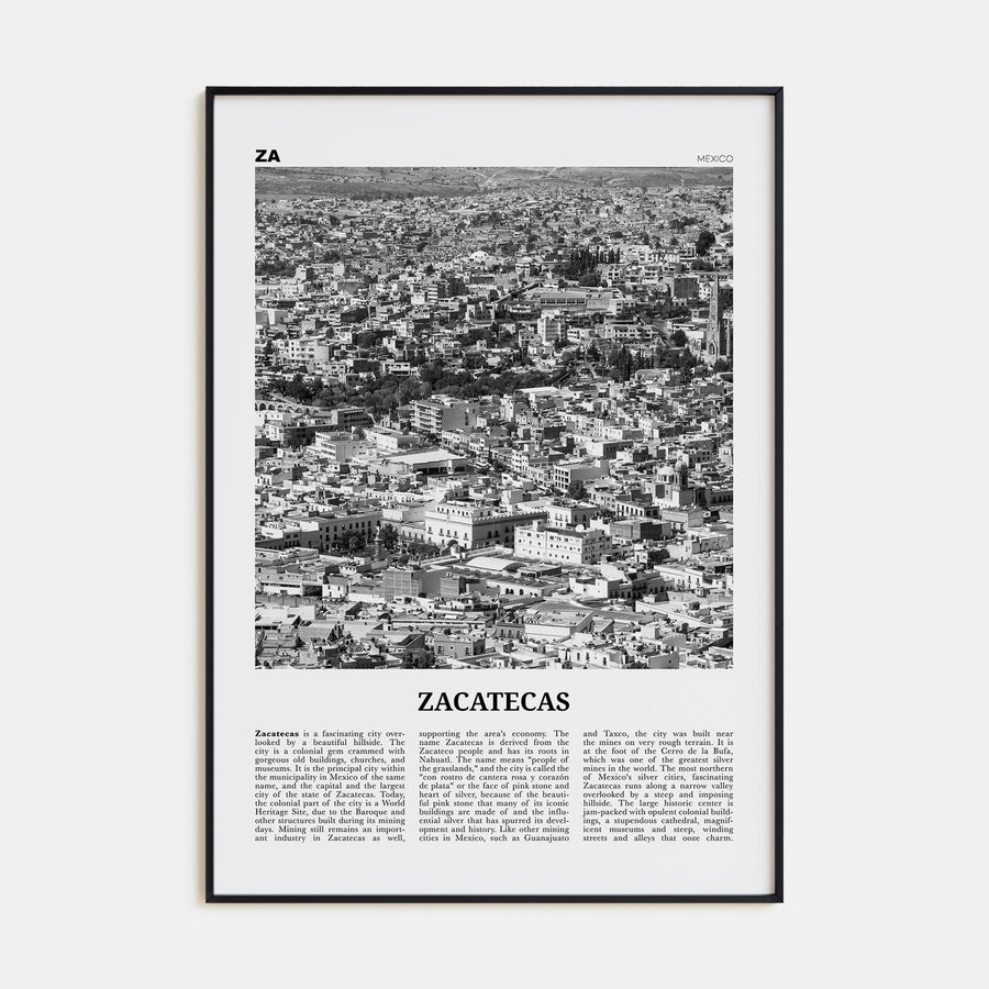 Zacatecas Travel B&W No 2 Poster