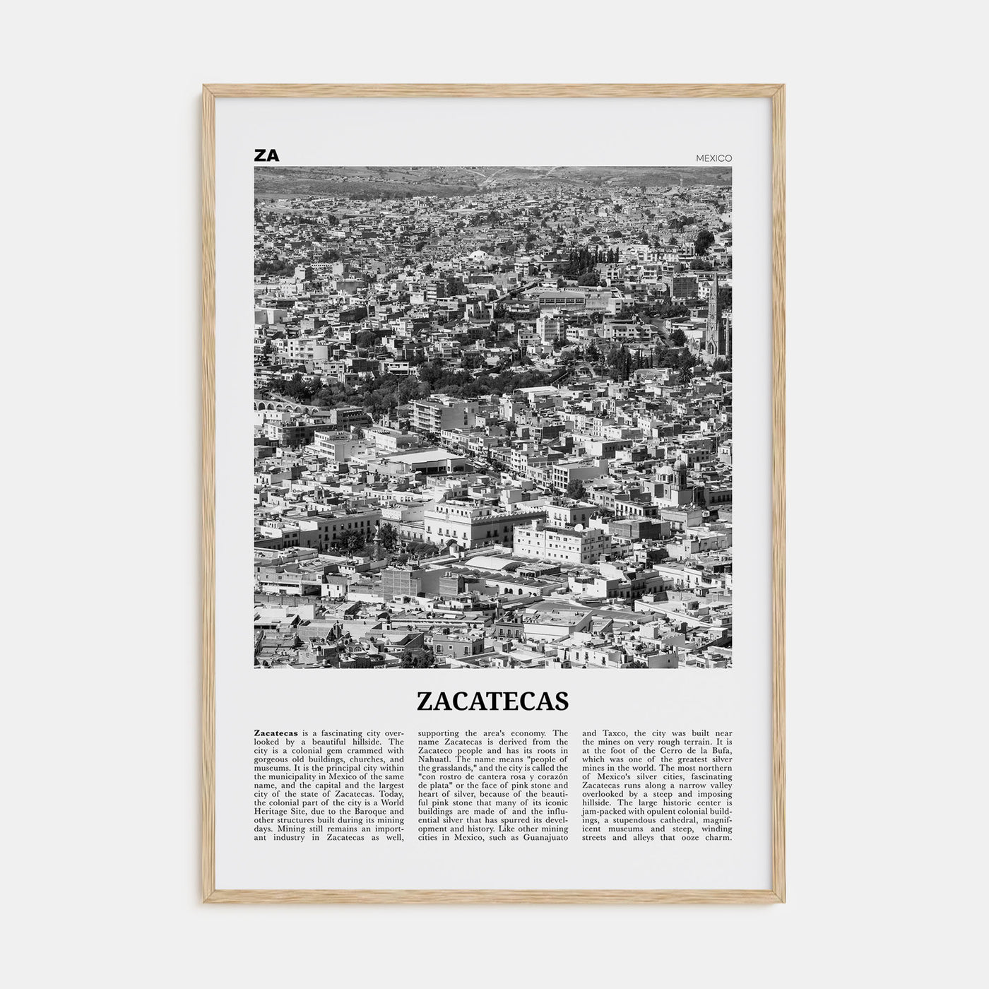 Zacatecas Travel B&W No 2 Poster