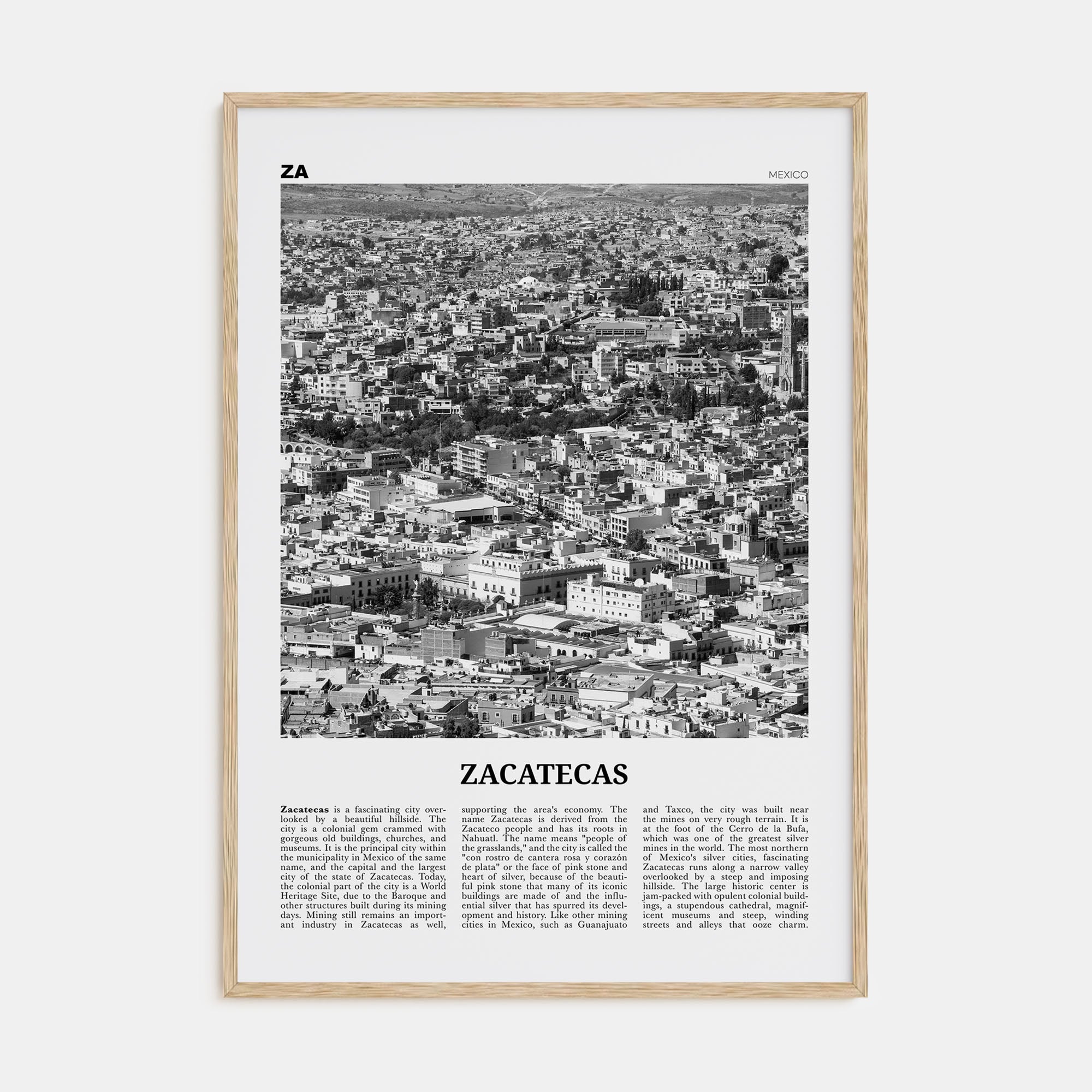 Zacatecas Travel B&W No 2 Poster
