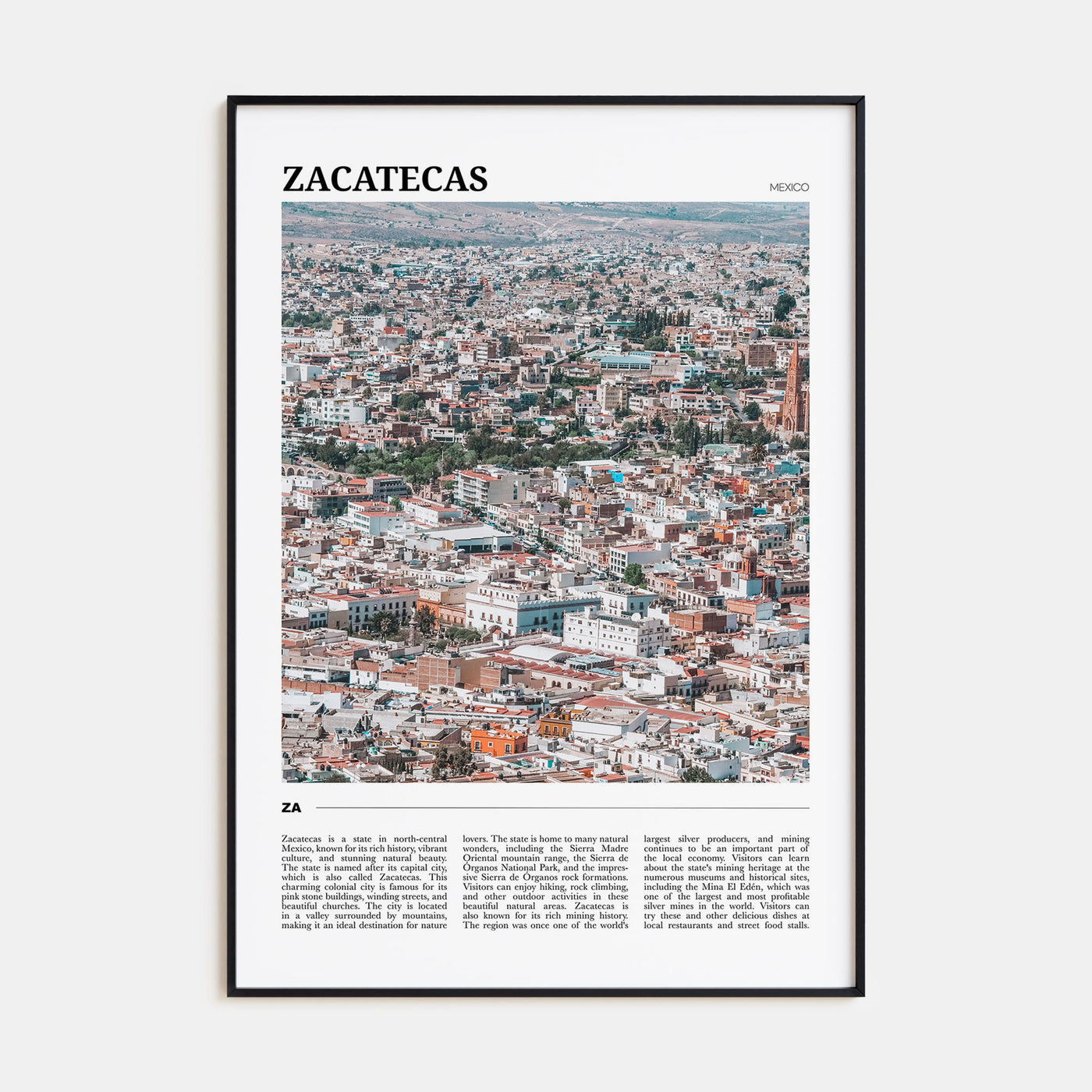 Zacatecas Travel Color Poster