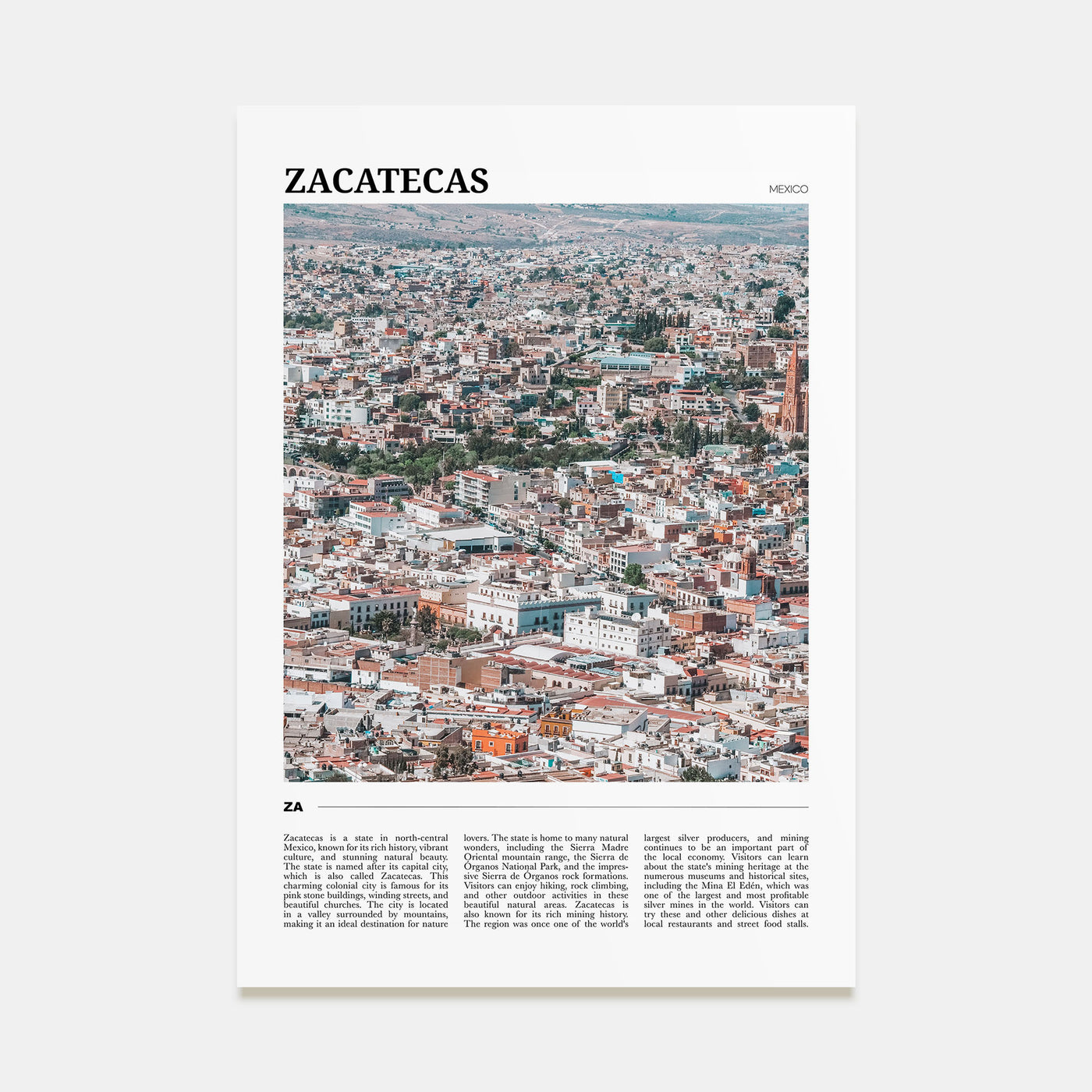 Zacatecas Travel Color Poster