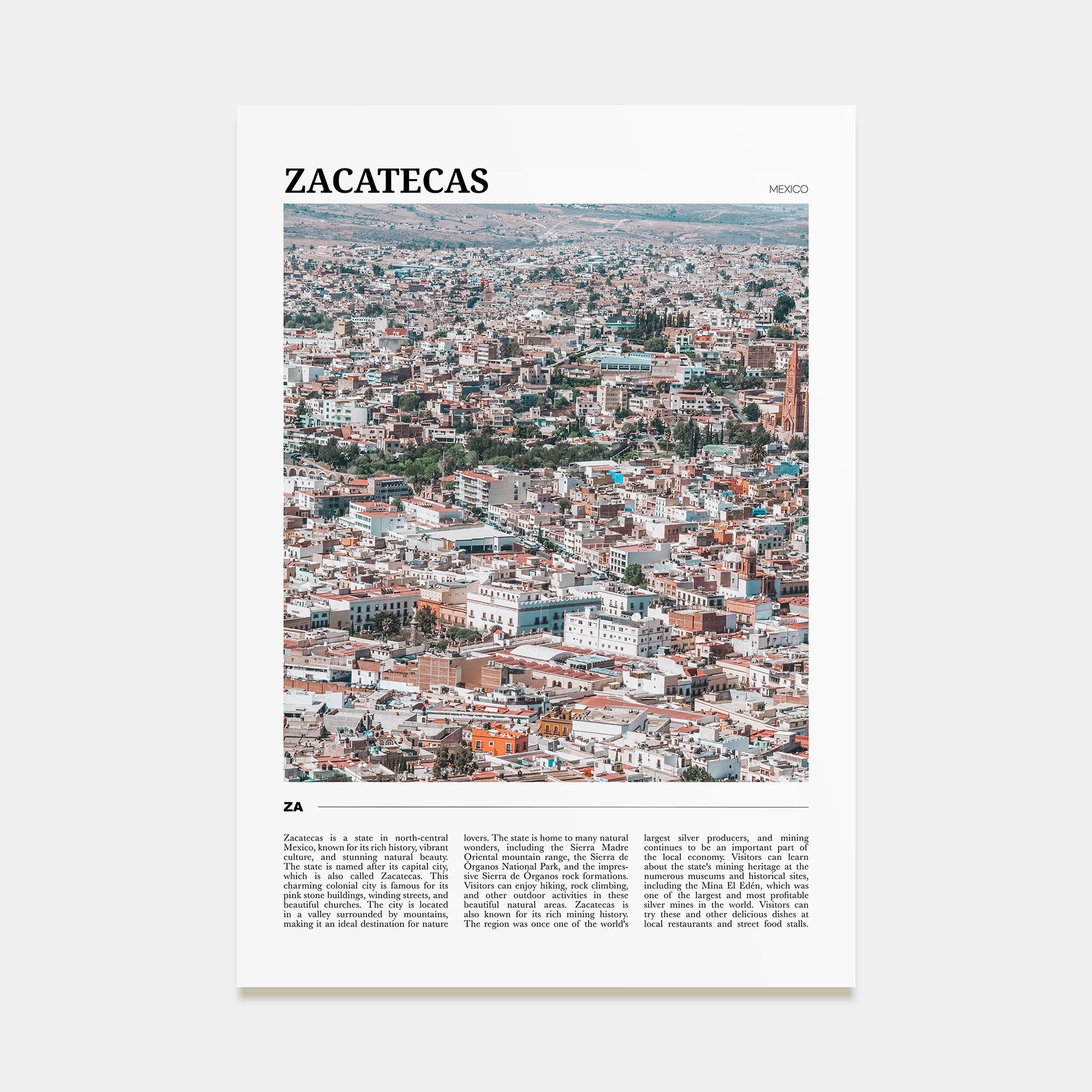 Zacatecas Travel Color Poster
