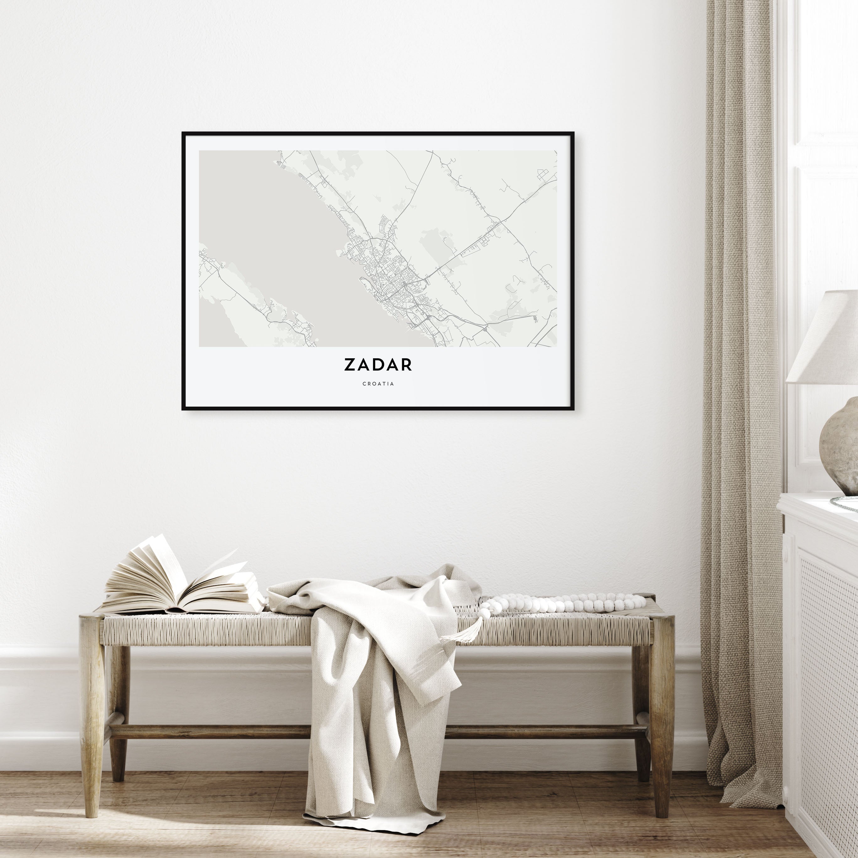 Zadar Map Landscape Poster