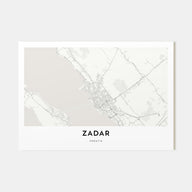 Zadar Map Landscape Poster
