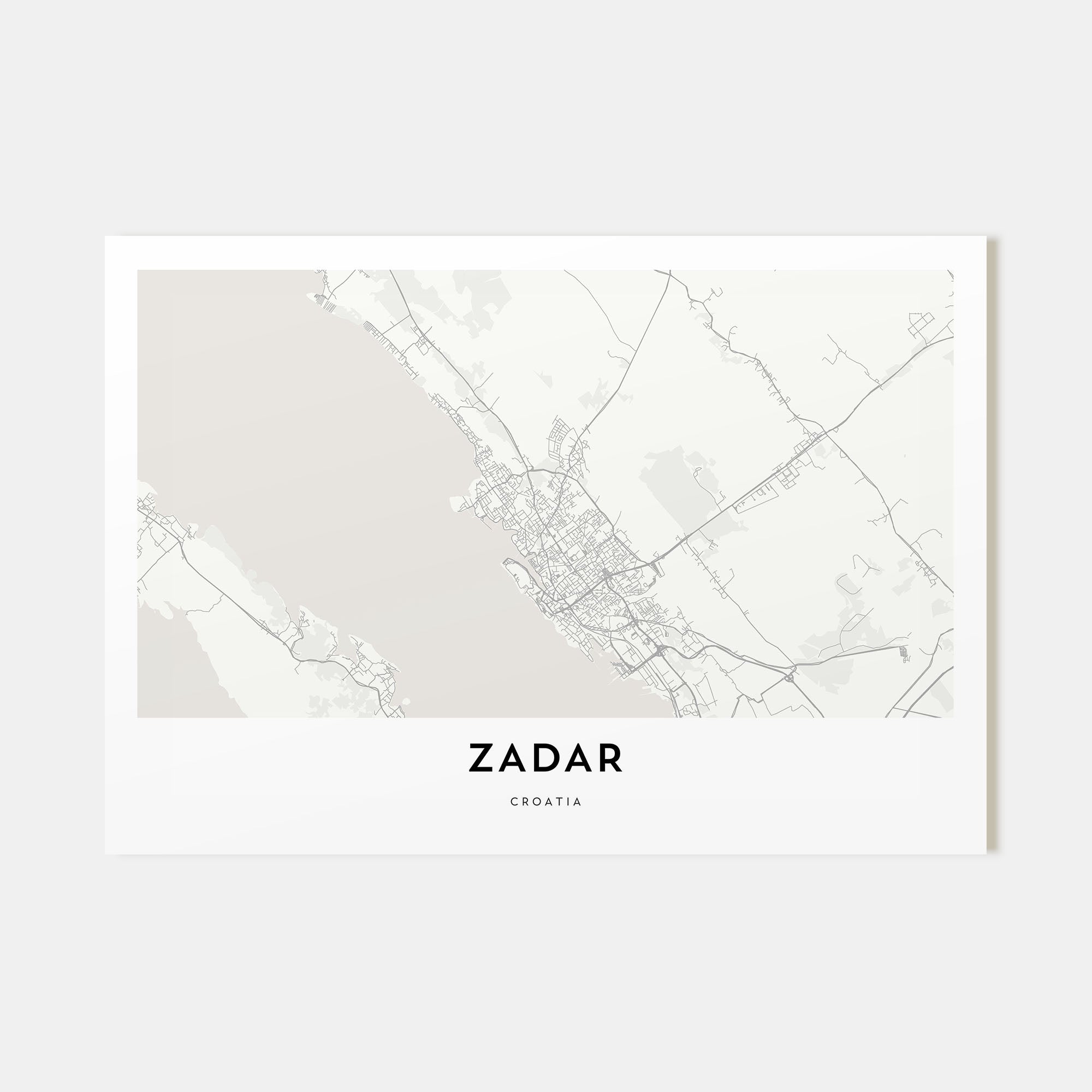 Zadar Map Landscape Poster