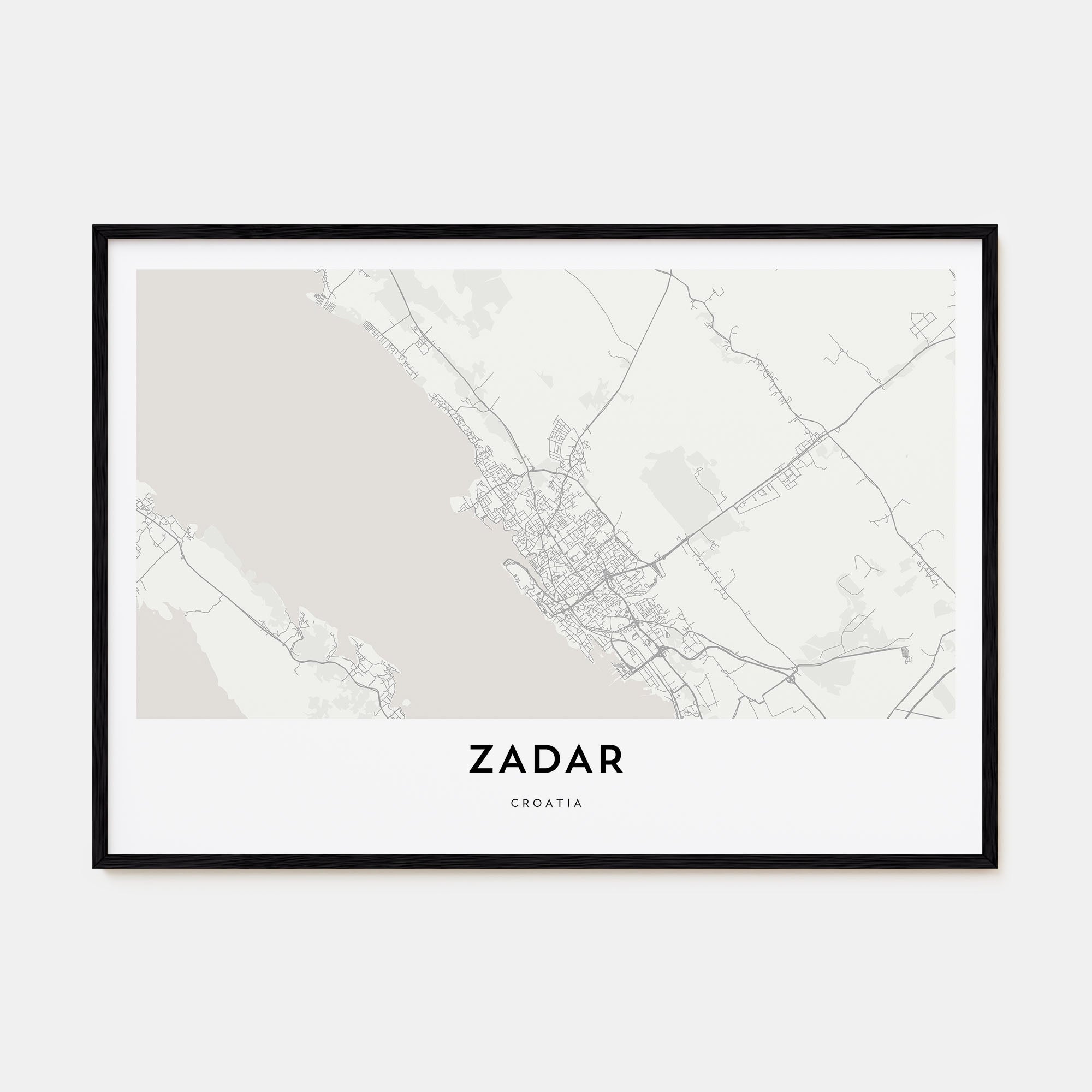 Zadar Map Landscape Poster