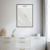 Zadar Map Portrait Poster