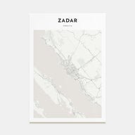 Zadar Map Portrait Poster