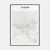 Zagreb Map Portrait Poster