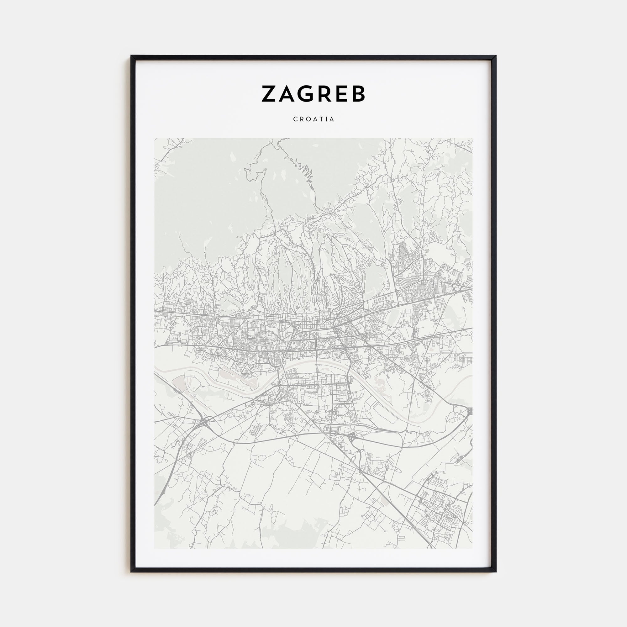 Zagreb Map Portrait Poster