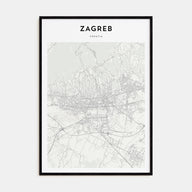 Zagreb Map Portrait Poster
