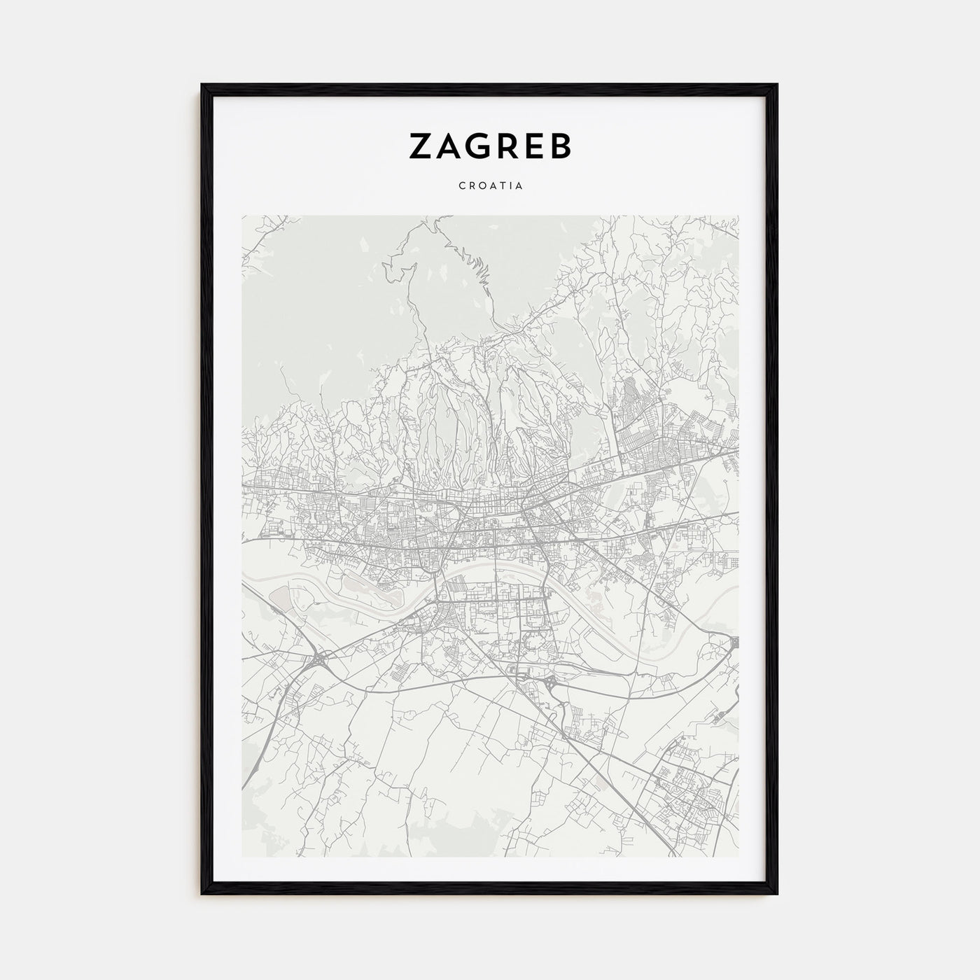 Zagreb Map Portrait Poster