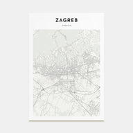 Zagreb Map Portrait Poster